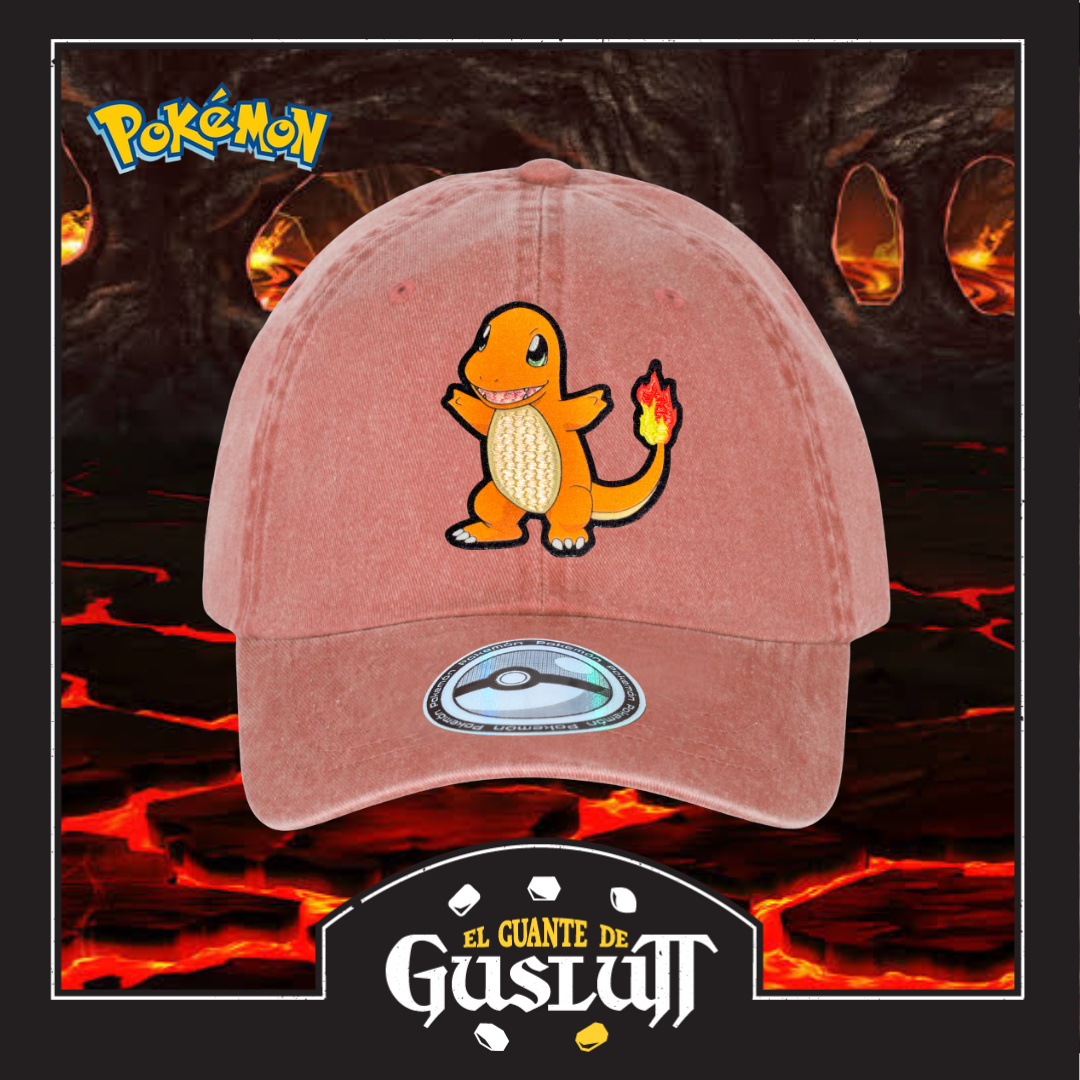 Gorra Pokémon Charmander Naranja Tipo Deslavada