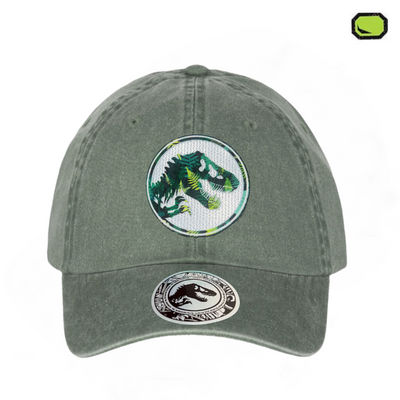 Gorra Jurassic World Logo Jungle Verde Tipo Deslavada