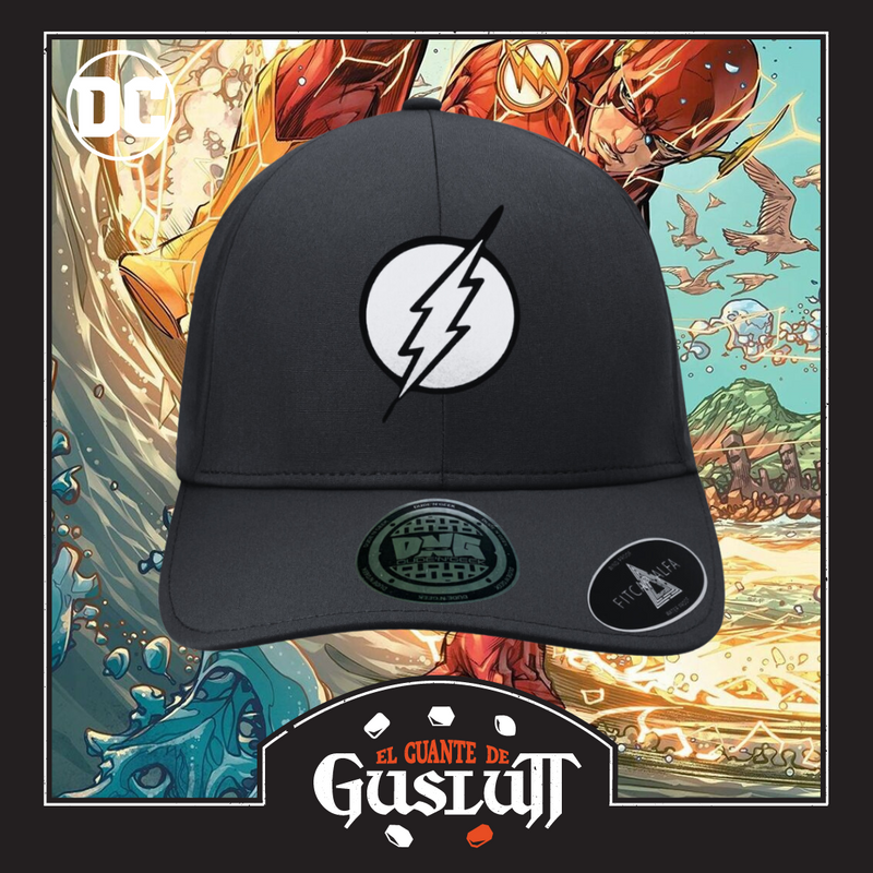 Gorra DC Comics Flash Reflective Logo Alpha Negra Premium Flex Fit