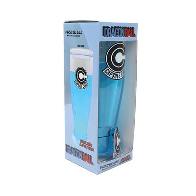 Vaso Dragon Ball Capsule Corp Logo con efecto de brillo en la oscuridad