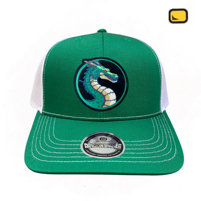 Gorra Dragon Ball Z Shenron Verde/Blanca Tipo Trucker Premium