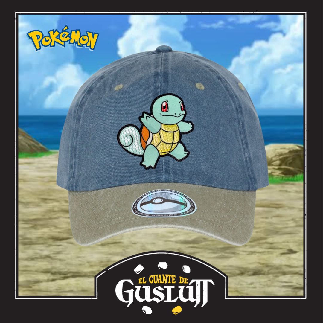 Gorra Pokémon Squirtle Azul/Beige Tipo Deslavada