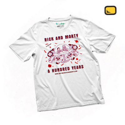 Playera Rick and Morty A Hundred Years Blanca
