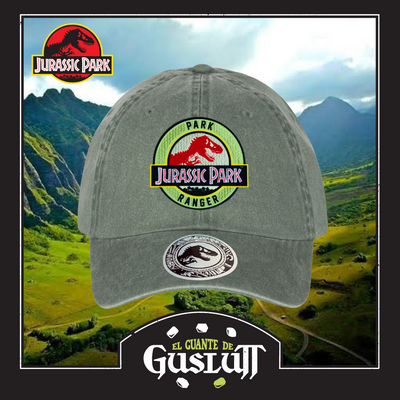 Gorra Jurassic Park Logo Ranger Verde Tipo Deslavada