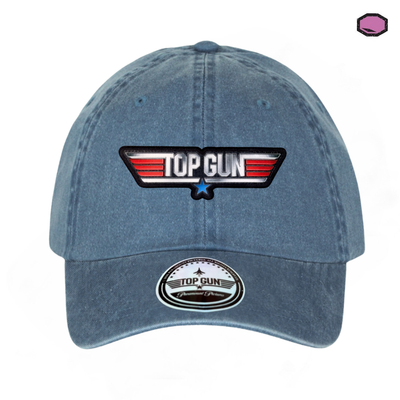 Gorra Top Gun Logo Clásico Azul Tipo Deslavada