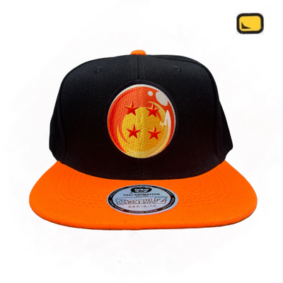 Gorra Dragon Ball Z Esfera 4 Estrellas Negra/Naranja Snapback