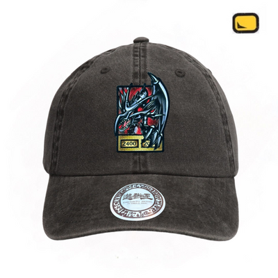 Gorra Yu-Gi-Oh! Red Eyes Black Dragon Gris Tipo Deslavada