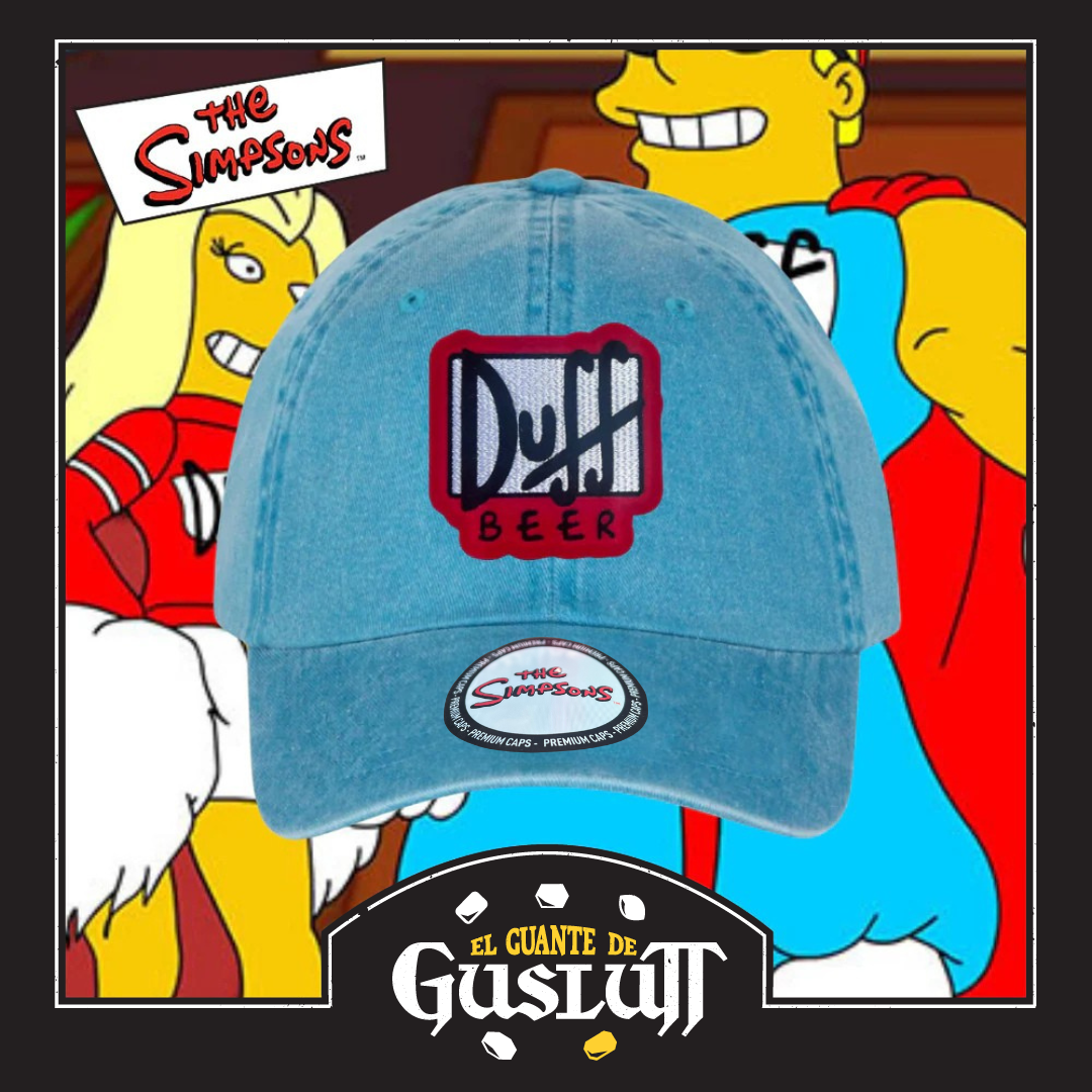 Gorra The Simpsons Duff Beer Turquesa Tipo Deslavada