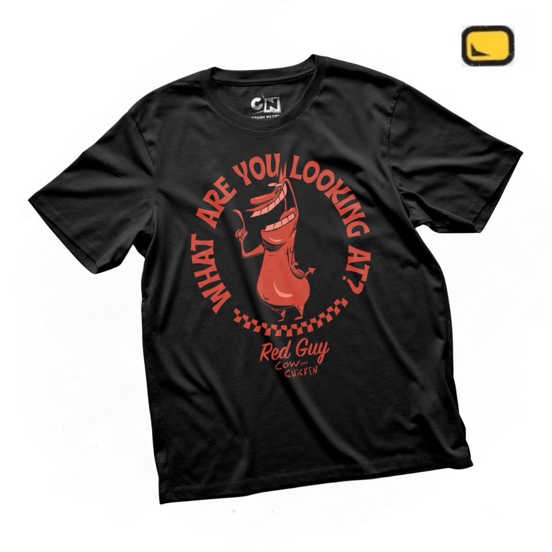 Playera Cartoon Network Cow and Chicken Red Guy Negra