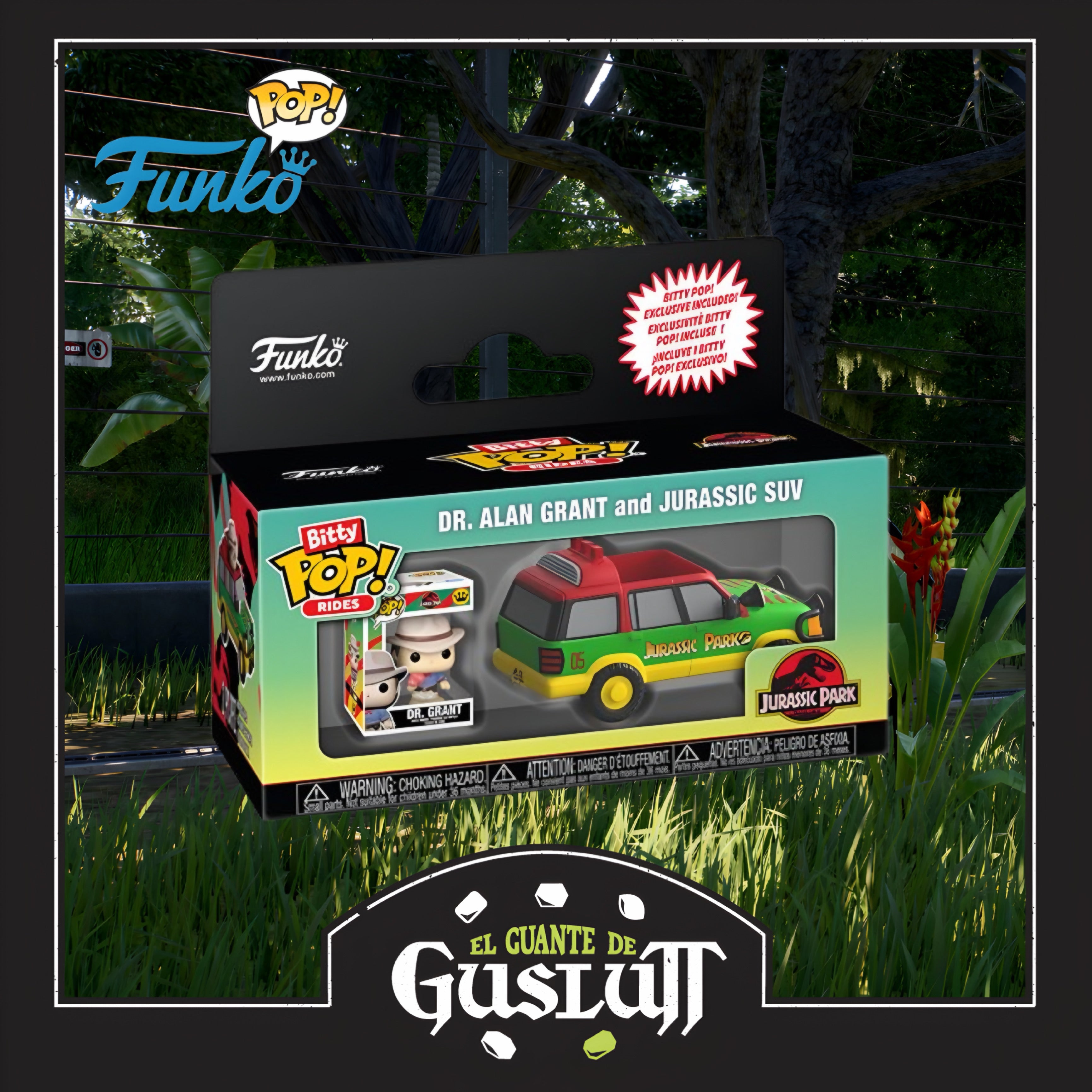 Set de Mini Figuras Funko Bitty Pop Rides Jurassic Park Dr Alan Grant and Jurassic SUV