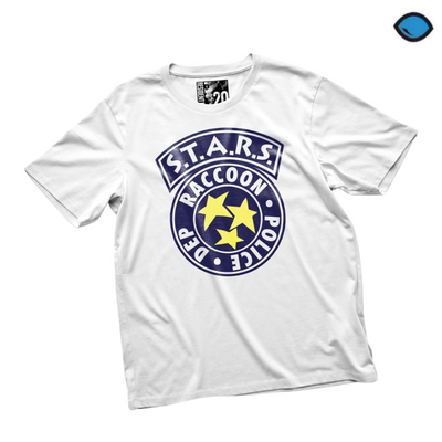 Playera Resident Evil S.T.A.R.S. Logo Blanca