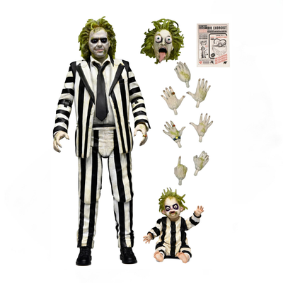 Figura NECA Striped Suit Beetlejuice Versión Ultimate