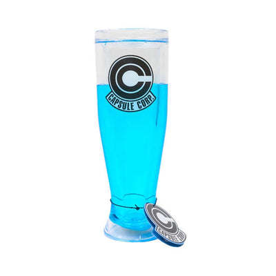 Vaso Dragon Ball Capsule Corp Logo con efecto de brillo en la oscuridad