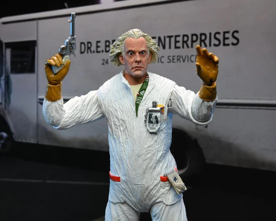Figura NECA Volver al Futuro Doc Brown (Traje NBQ) Versión Ultimate