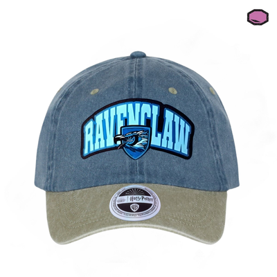 Gorra Harry Potter Ravenclaw “Wit beyond measure is man's greatest treasure” Azul/Beige Tipo Deslavada