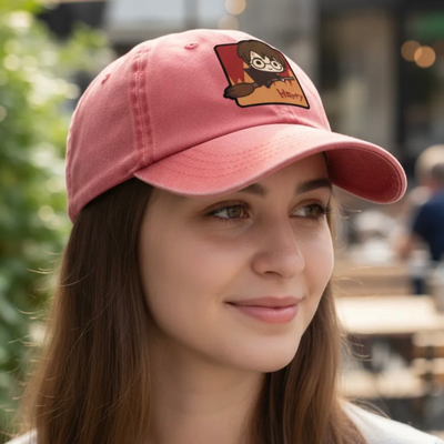 Gorra Harry Potter Chibi Harry Roja Tipo Deslavada