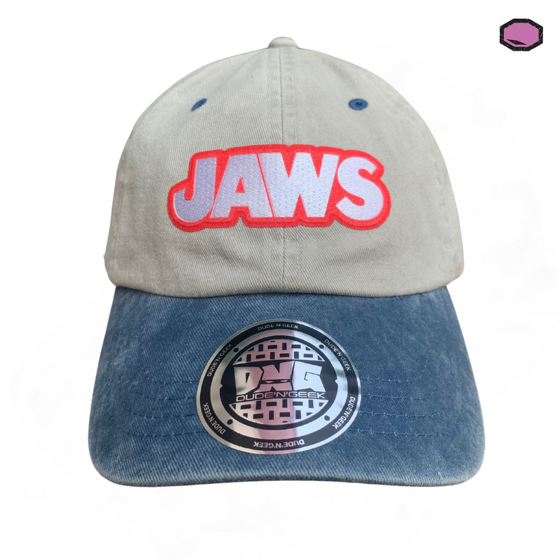 Gorra Jaws Logo Beige-Azul Vintage