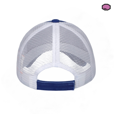 Gorra Jaws Logo Clásico Azul/Blanca Tipo Trucker Deslavada