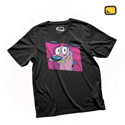 Playera Cartoon Network Coraje el Perro Cobarde Sonriendo Negra