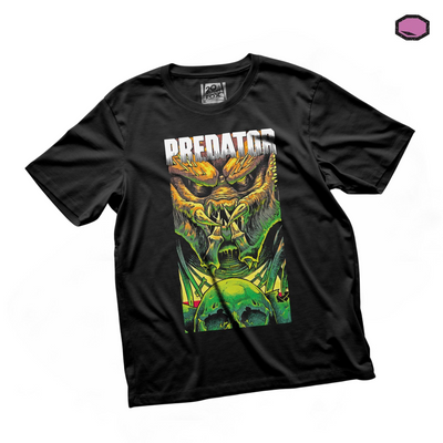 Playera Predator Estilo Retro Negra