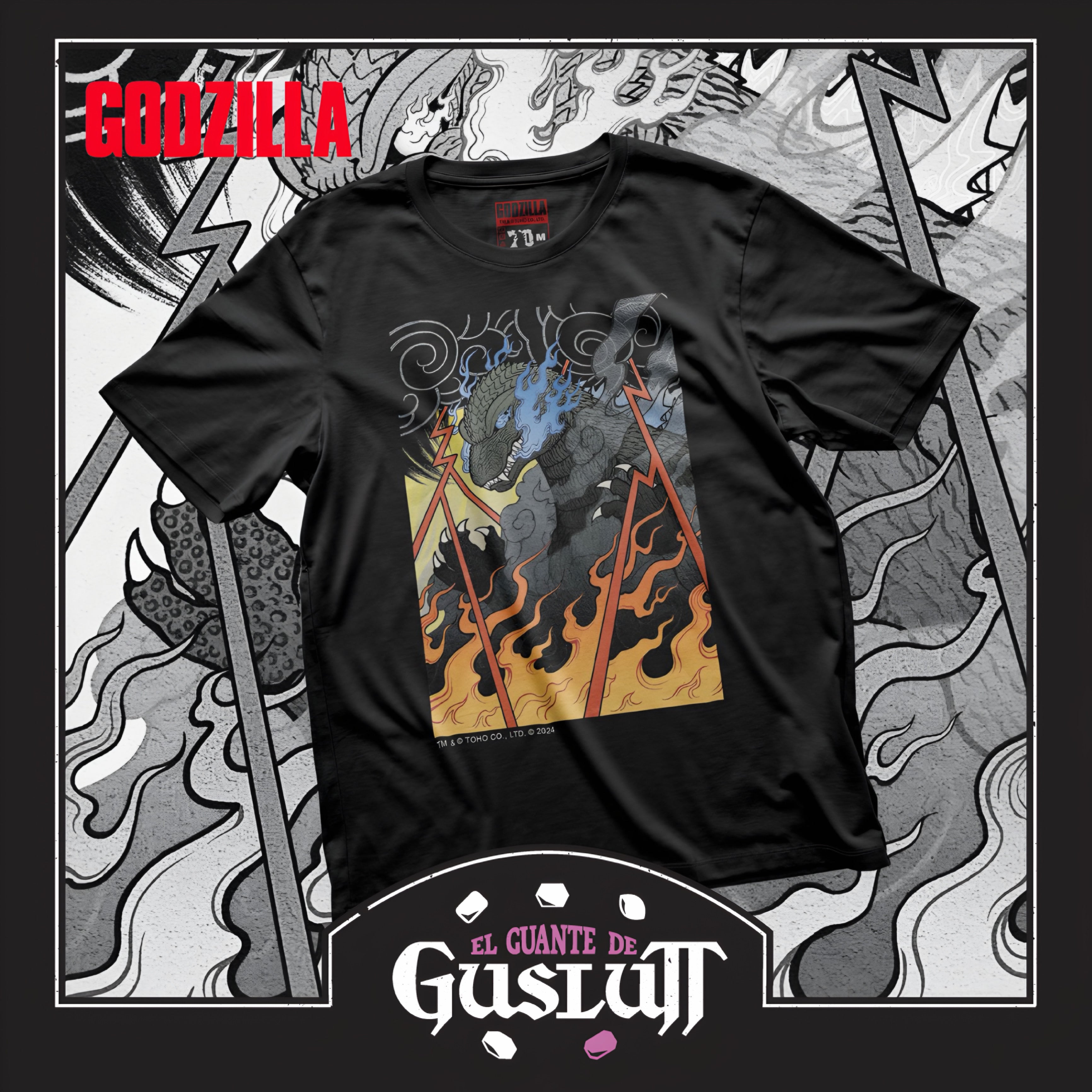 Playera Godzilla TCG Cover Negra