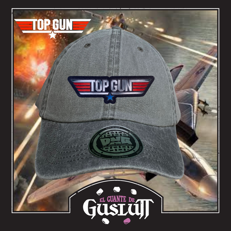 Gorra Top Gun Logo Gris Vintage