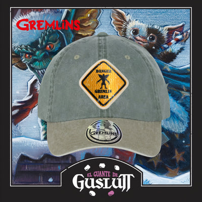 Gorra Gremlins Danger Area Verde/Beige Tipo Deslavada