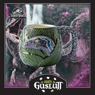 Taza Jurassic World Velociraptor Blue 3D