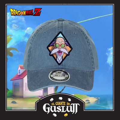 Gorra Dragon Ball Z Maestro Roshi Azul Tipo Deslavada