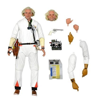 Figura NECA Volver al Futuro Doc Brown (Traje NBQ) Versión Ultimate