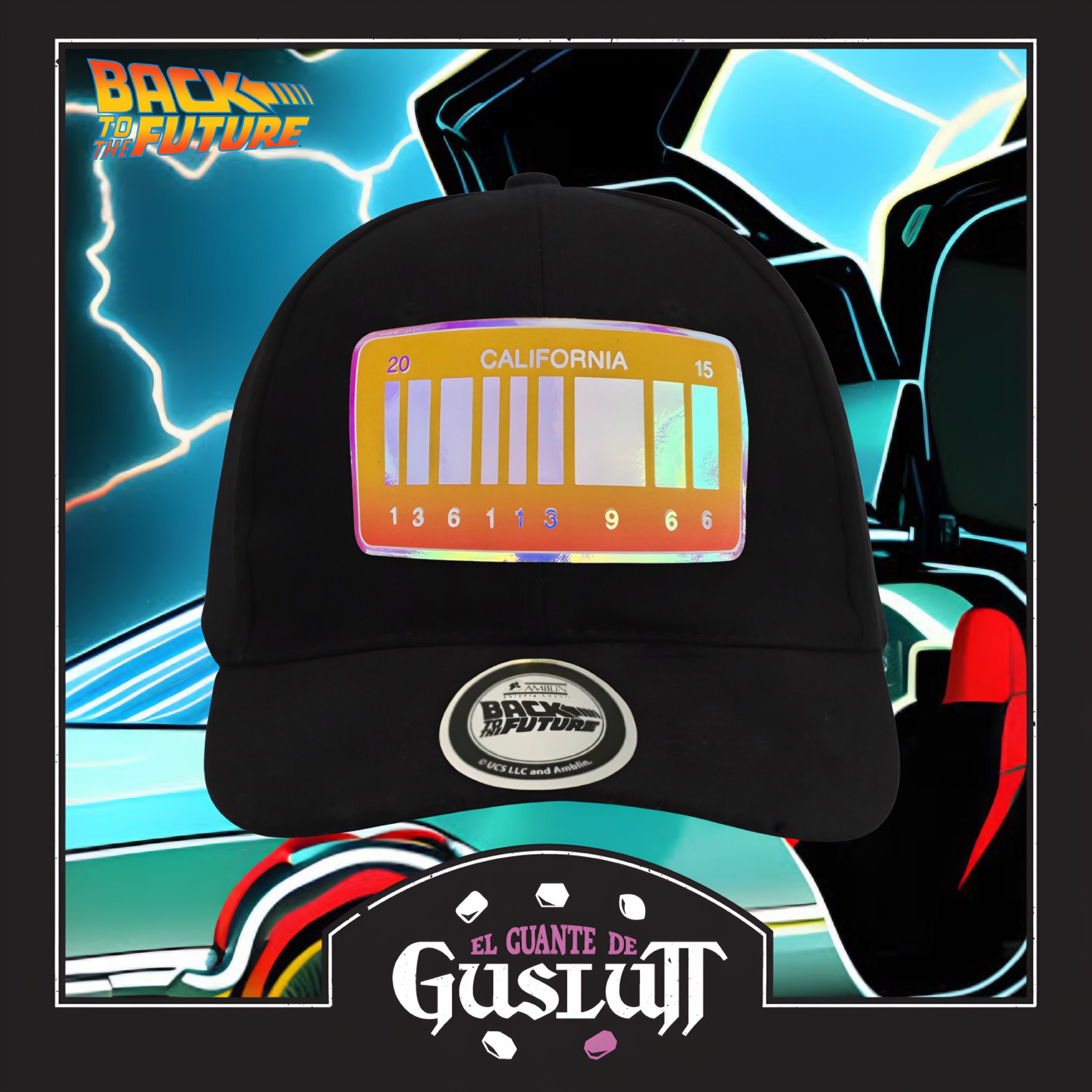 Gorra Back to the Future Delorean 2015 License Plate Negra