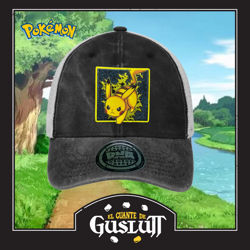 Gorra Pokémon “Pikachu” Gris-Blanca Trucker