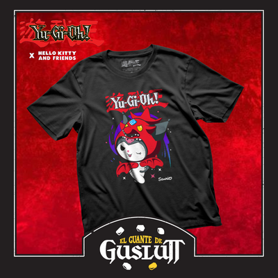 Playera Yu-Gi-Oh! X Hello Kitty and Friends Kuromi como Slifer el Dragón Celestial