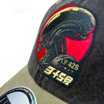 Gorra Aliens Xenomorph Drone Gris/Beige Tipo Deslavada