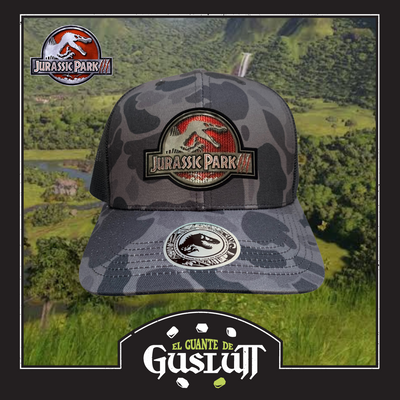 Gorra Jurassic Park III Logo Clásico Camo Tipo Trucker Premium
