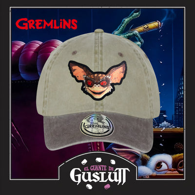 Gorra Gremlins Bat Gremlin Beige/Café Tipo Deslavada