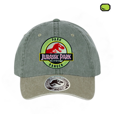 Gorra Jurassic Park Logo Ranger Verde/Beige Tipo Deslavada