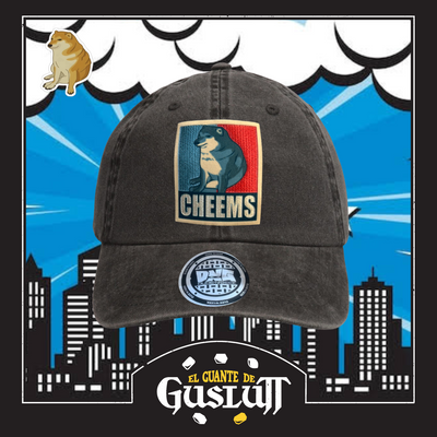 Gorra Cheems El Meme Gris Tipo Deslavada
