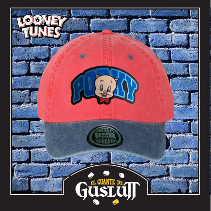 Gorra Looney Tunes “Porky Pig” Roja-Azul Vintage