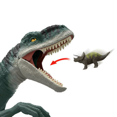Figura Súper Colosal Jurassic World Atrociraptor con Mini Figuras