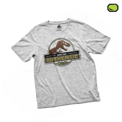 Playera Jurassic Park Authentic Logo Gris