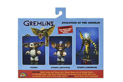 Set de Figuras NECA Evolution of the Gremlin 3 Pack Edición 40 Aniversario Versión Ultimate