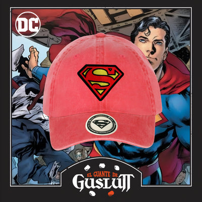 Gorra Superman Logo Clásico Roja Tipo Deslavada