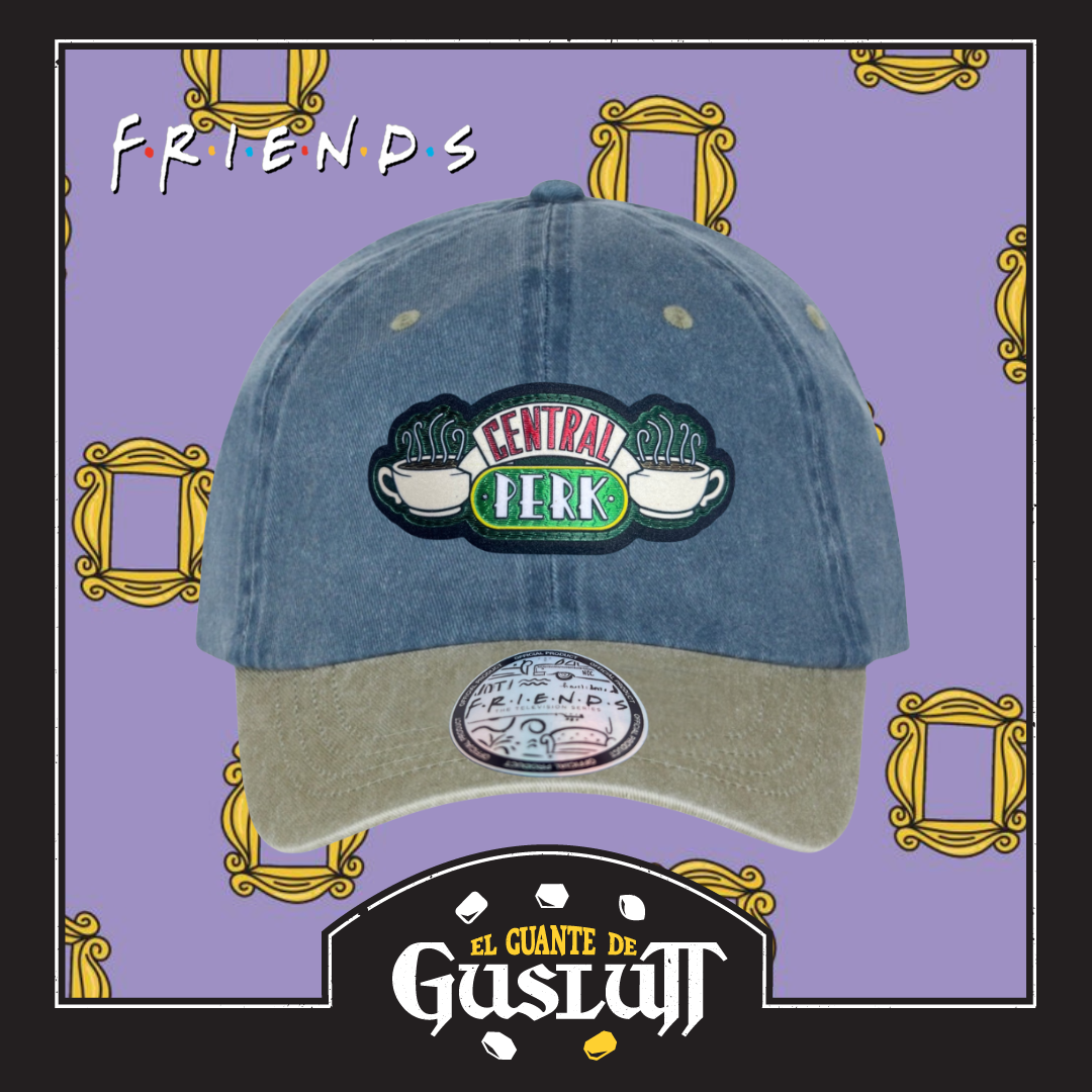 Gorra Friends Central Perk Azul/Beige Tipo Deslavada