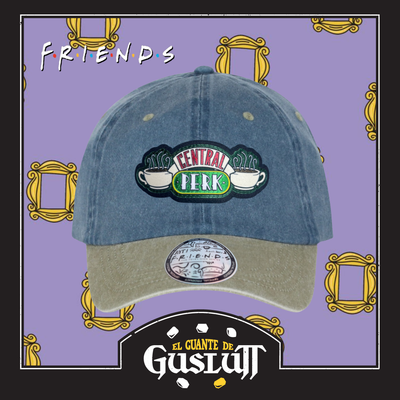 Gorra Friends Central Perk Azul/Beige Tipo Deslavada