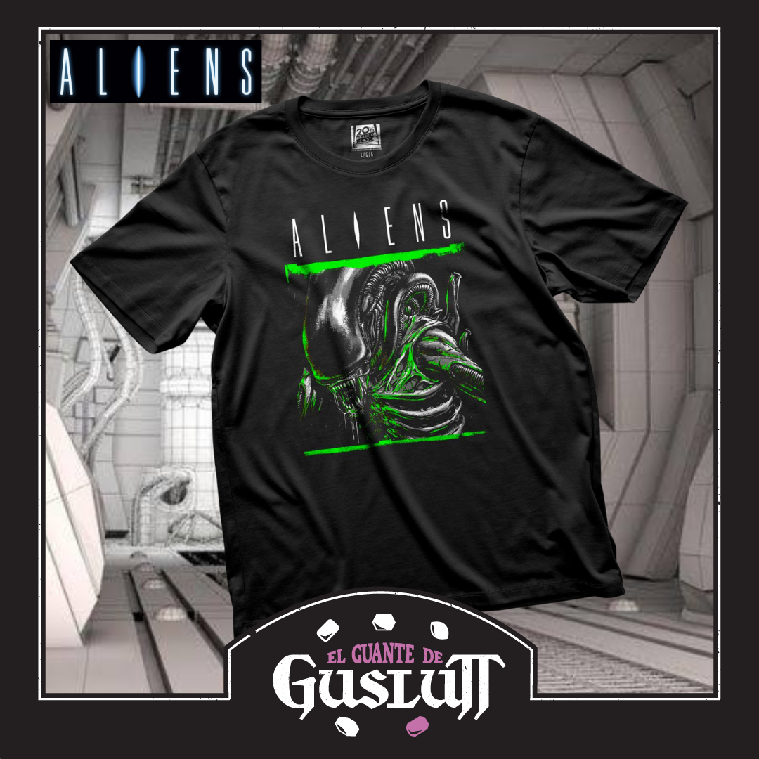 Playera Aliens Xenomorfo Guerrero Versión 2 Negra