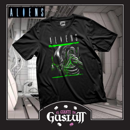 Playera Aliens Xenomorfo Guerrero Versión 2 Negra