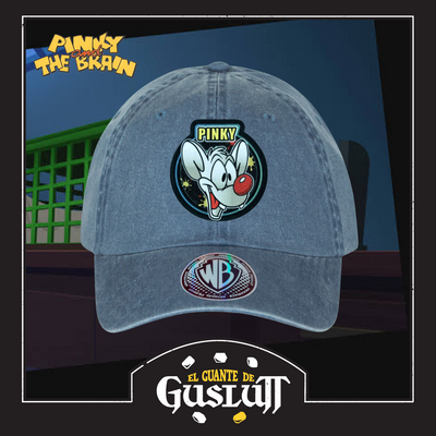 Gorra Animaniacs Pinky y Cerebro Azul Tipo Deslavada