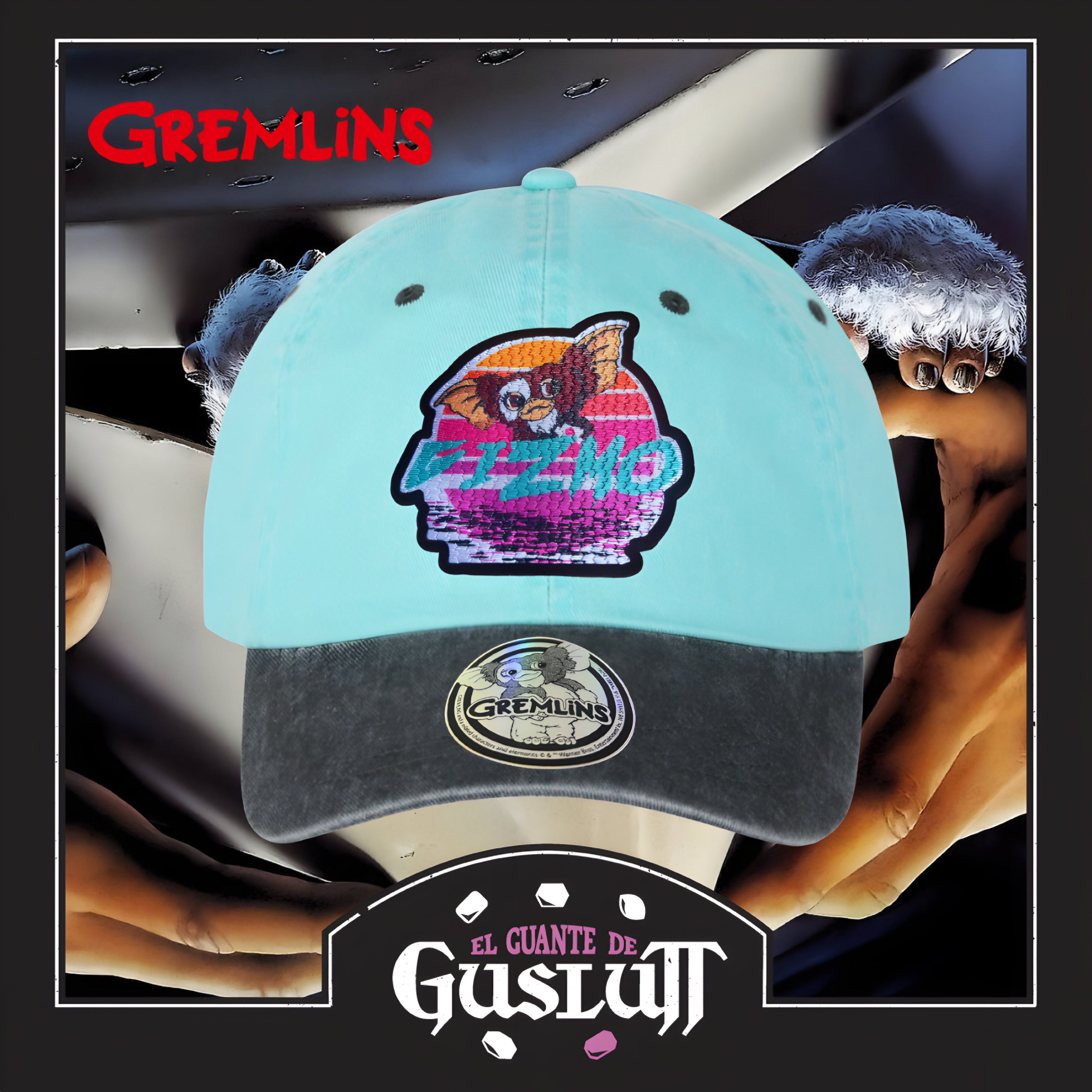 Gorra Gremlins Gizmo Menta/Gris Tipo Deslavada