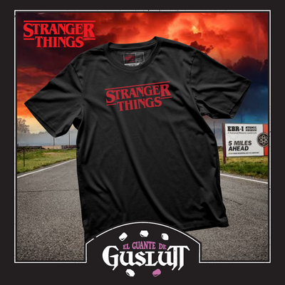 Playera Stranger Things Logo Clásico Negra